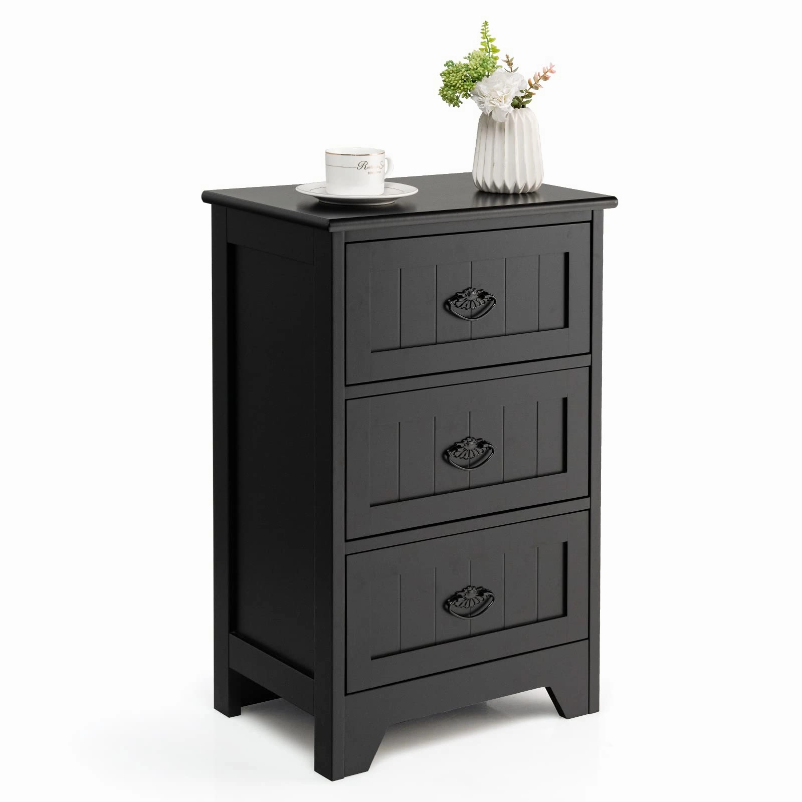 Giantex Nightstand with 3 Drawers, Bedside Table