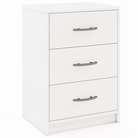 Giantex Nightstand with 3 Drawers, Modern Night Stand with Storage Drawers, White office chair, ergonomic chair