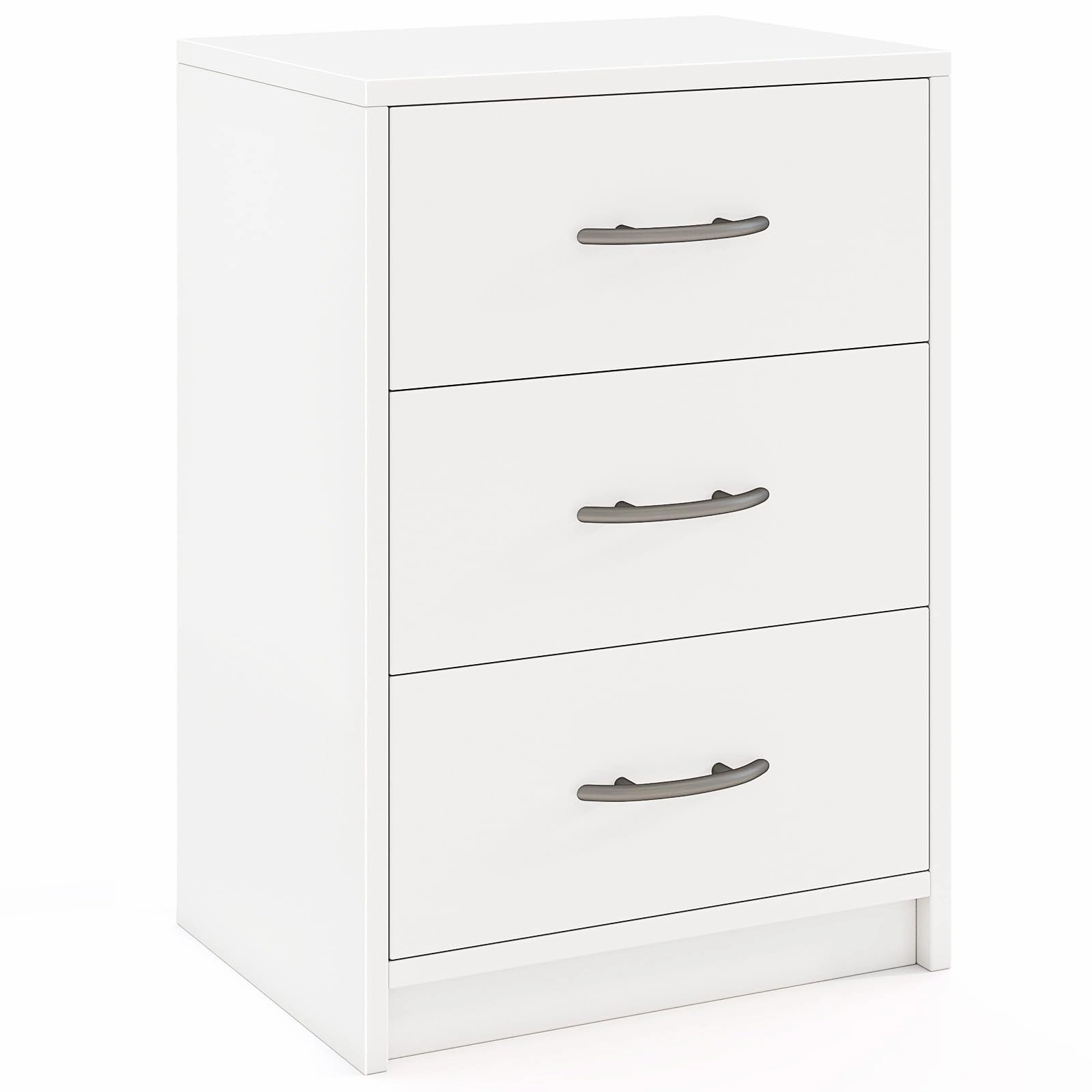 Giantex Nightstand with 3 Drawers, Modern Night Stand with Storage Drawers, White office chair, ergonomic chair