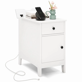 Giantex Nightstand with Charging Station, Flip Top End Table w/USB Ports & Outlets, Modern Side Table w/Storage Drawer office chair, ergonomic chair