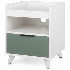Giantex Nightstand with Drawer, 3-Tier Bedside Table with Storage Drawer & Open Compartment office chair, ergonomic chair
