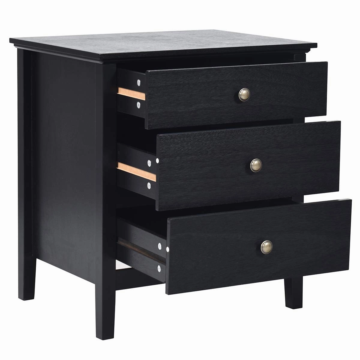 Giantex Nightstand with Drawers Solid Structure Side Table for Storage Bedroom