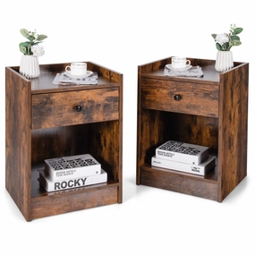 Giantex Nightstands Set of 2, Modern End Tables w/Storage Drawer & Open Compartment office chair, ergonomic chair