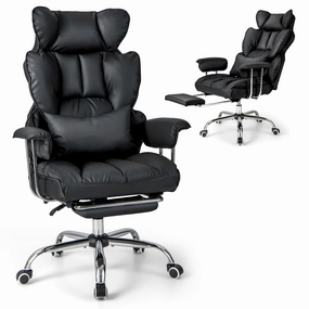 Giantex Office Desk Chair, High Back Executive Office Chair with Foot Rest and Lumbar Support outdoor dining set, patio table