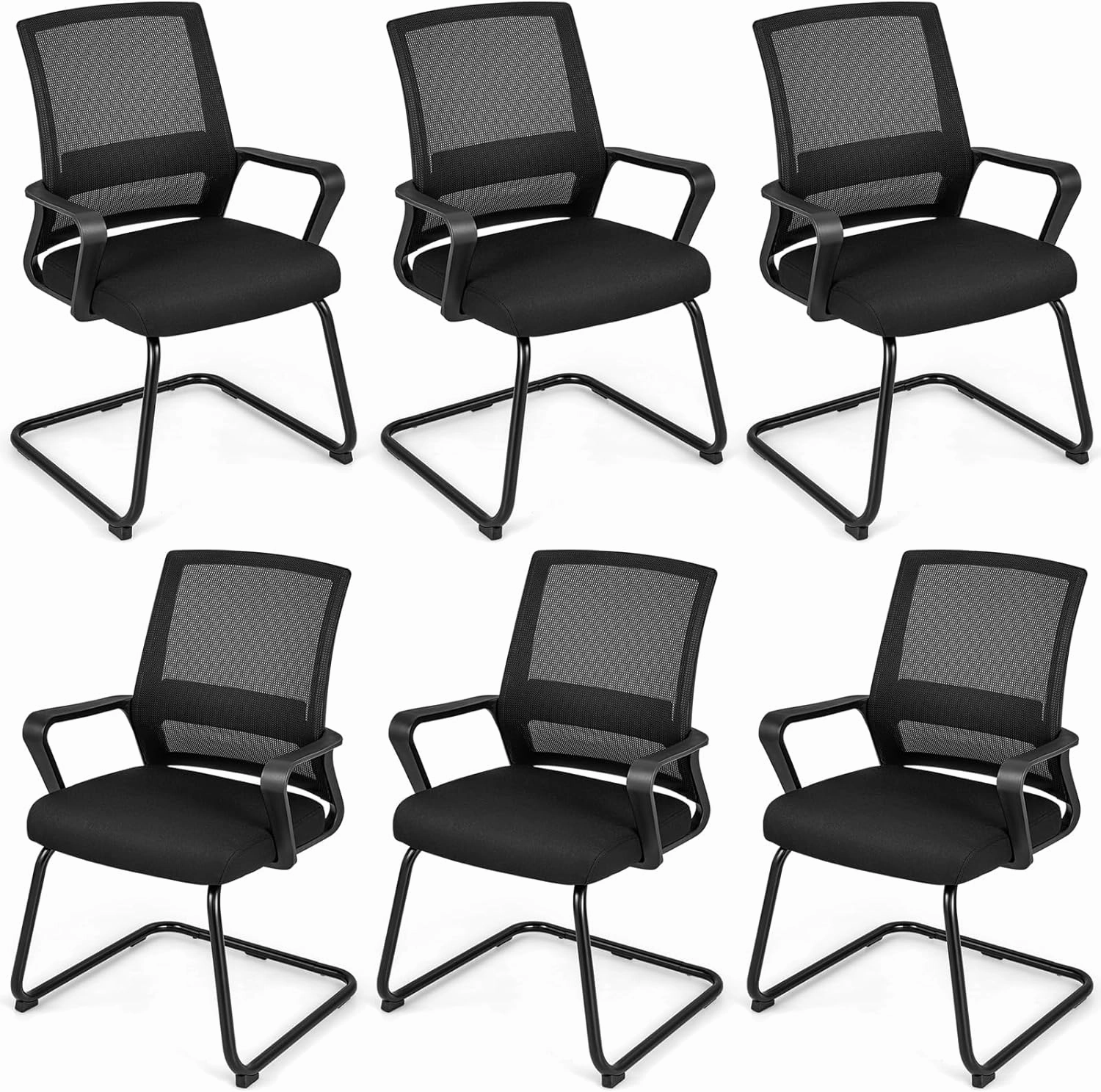 Giantex Office Guest Chair, Office Guest Conference Chair w/Lumbar Support Ergonomic Backrest