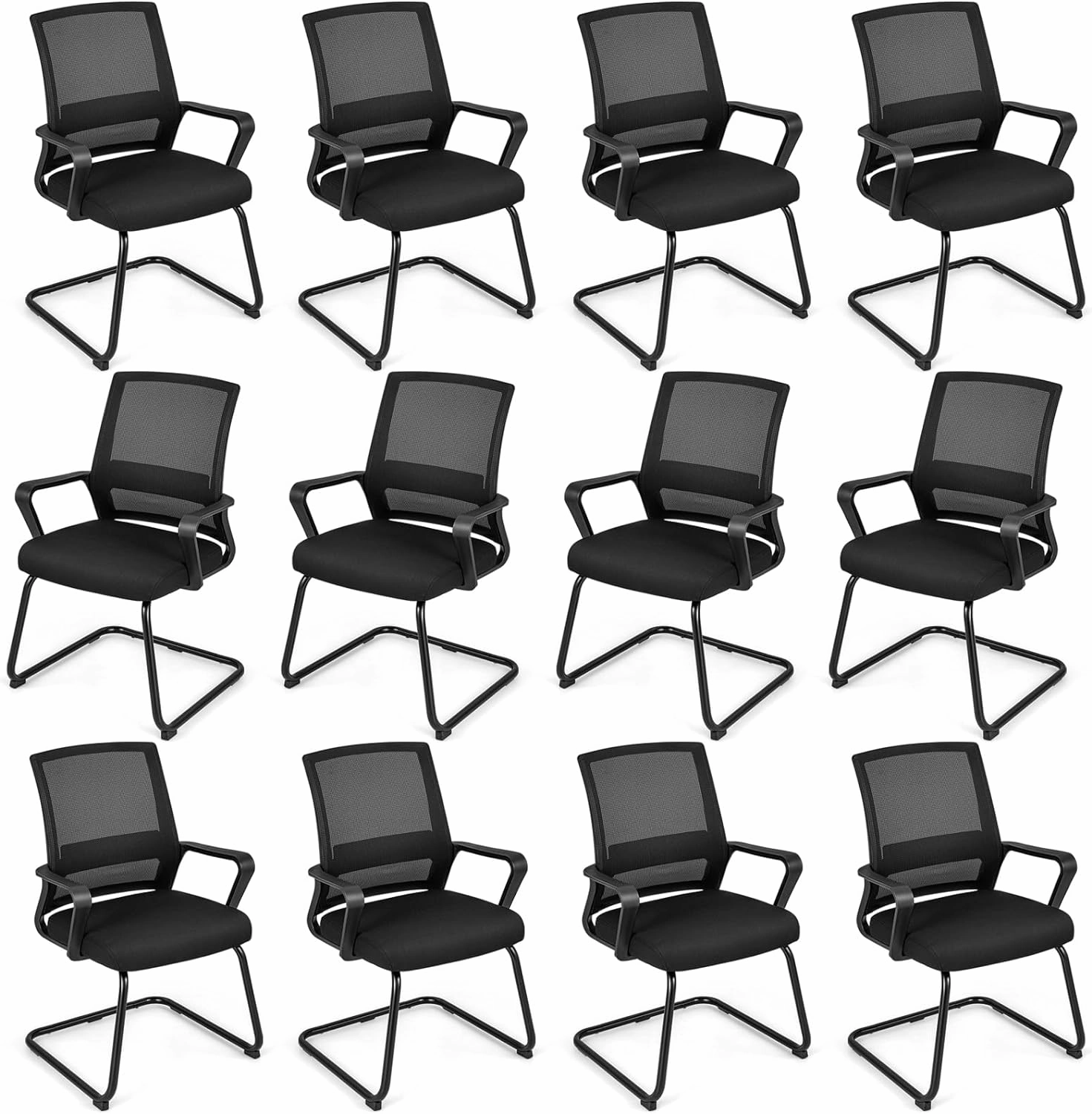 Giantex Office Guest Chair, Office Guest Conference Chair w/Lumbar Support Ergonomic Backrest
