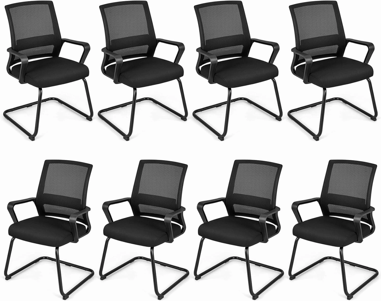 Giantex Office Guest Chair, Office Guest Conference Chair w/Lumbar Support Ergonomic Backrest