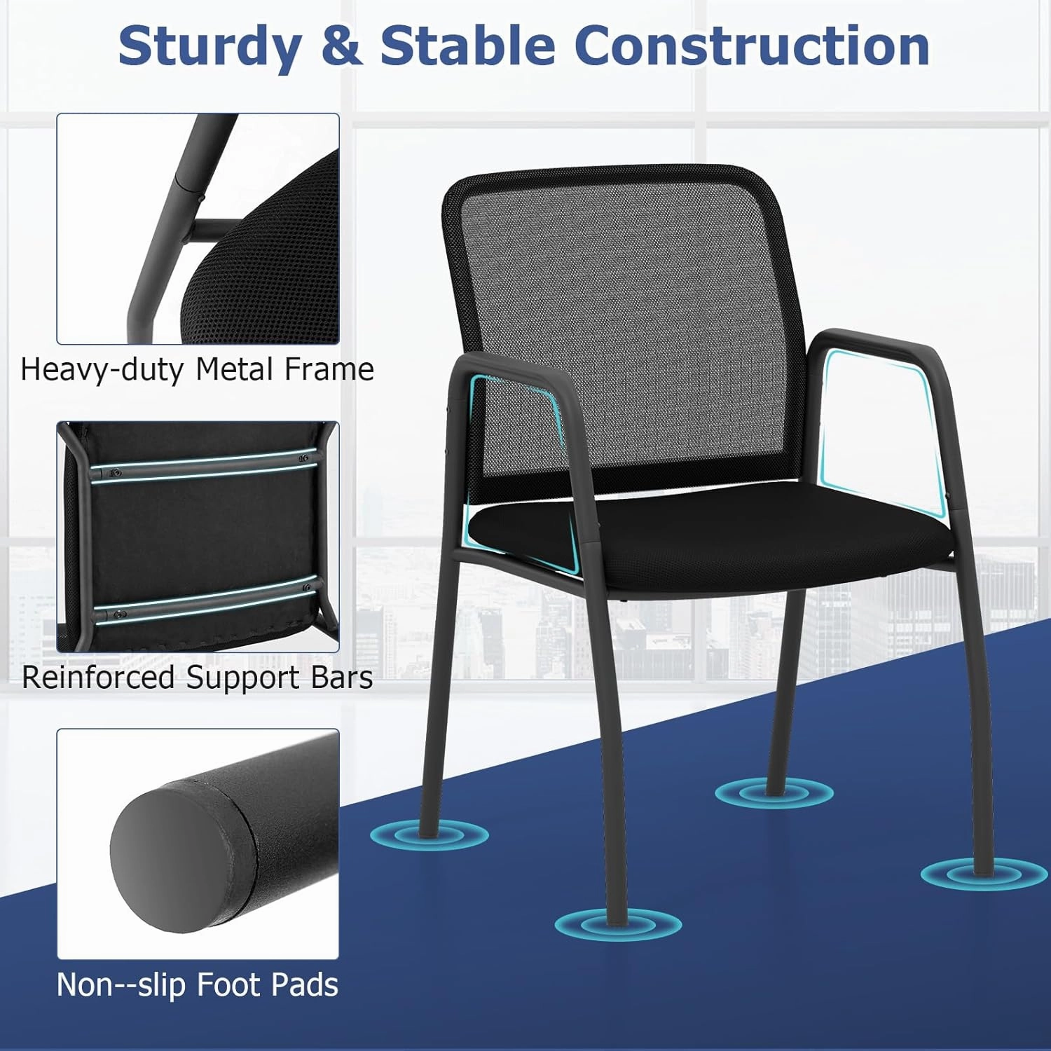 Giantex Office Guest Chair, Waiting Room Chairs with Mesh Back