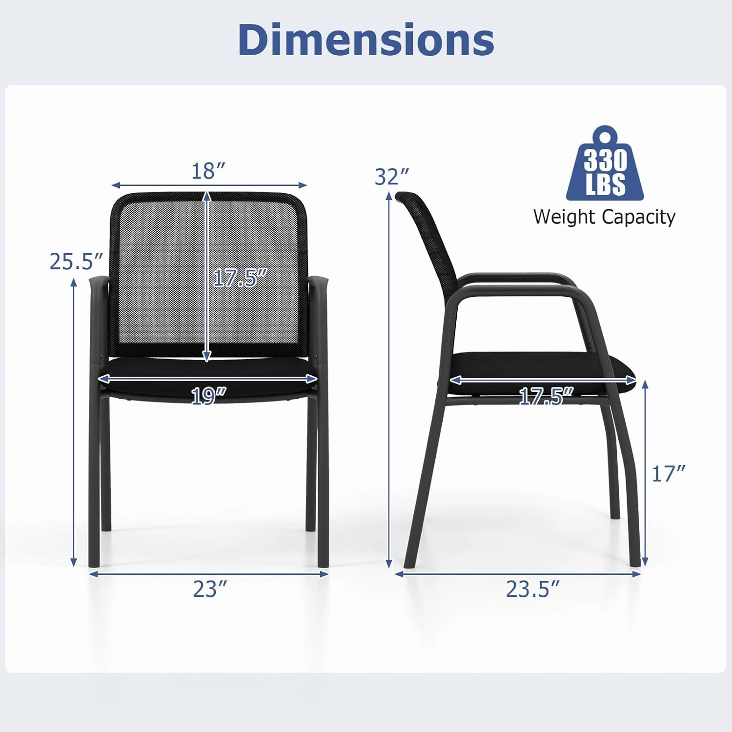 Giantex Office Guest Chair, Waiting Room Chairs with Mesh Back