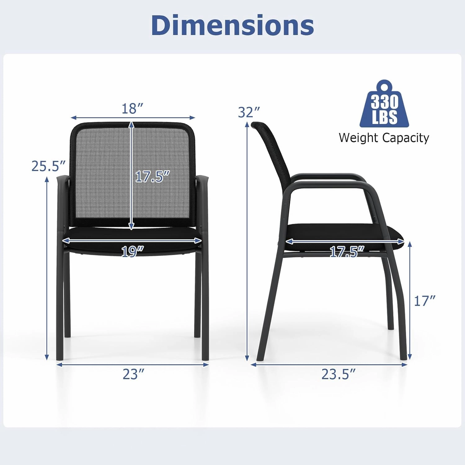 Giantex Office Guest Chair, Waiting Room Chairs with Mesh Back