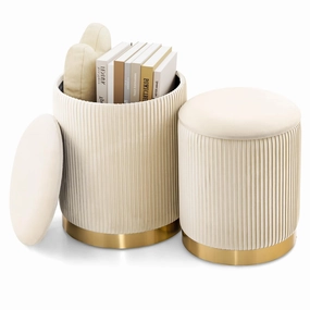 Giantex Ottoman with Storage - Set of 2 Storage Ottomans armless chair, modern chair