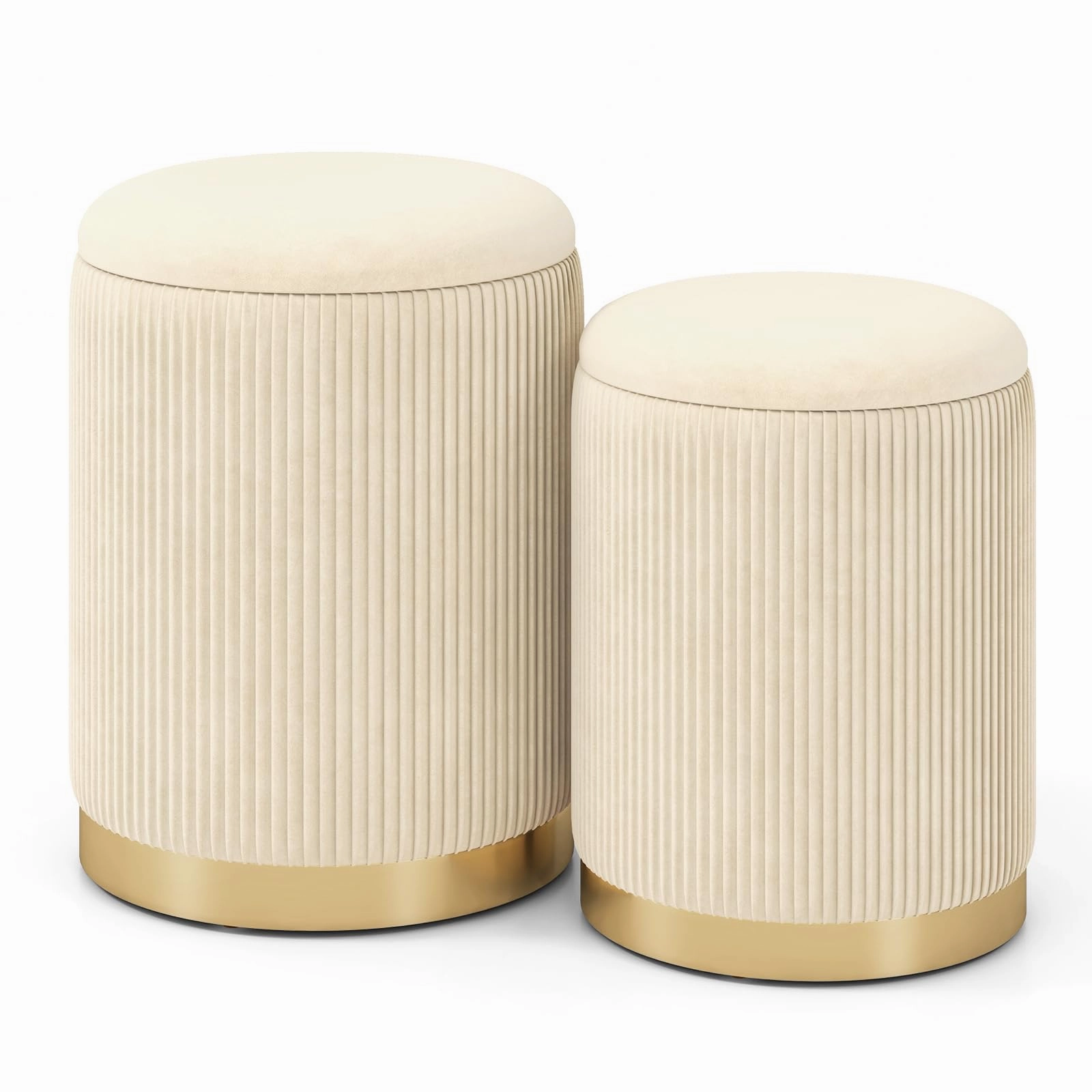 Giantex Ottoman with Storage - Set of 2 Storage Ottomans