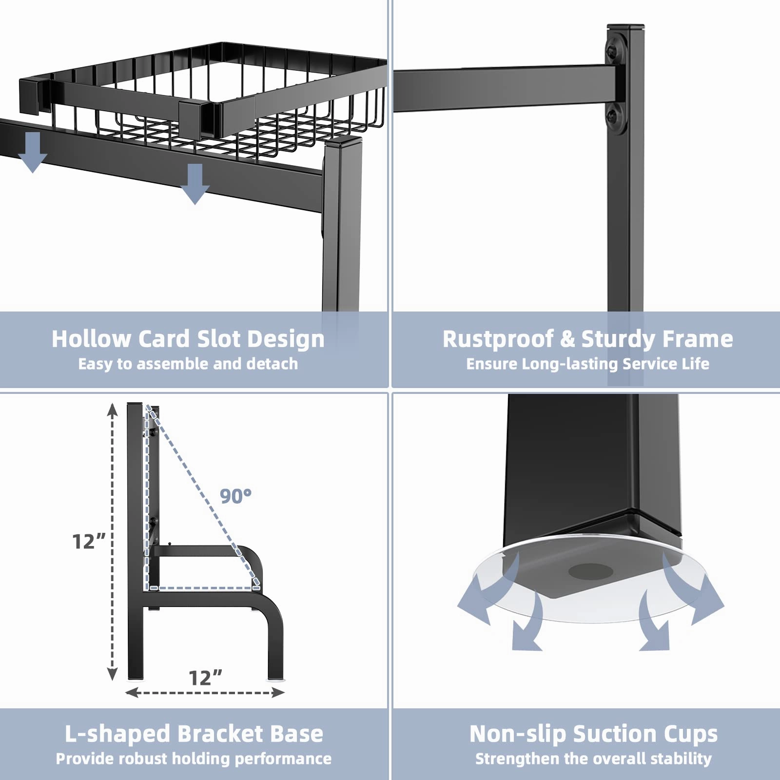 Giantex Over Sink Dish Drying Rack, 2-Tier Dish Drainer with Adjustable Length 21"-39" (Black)