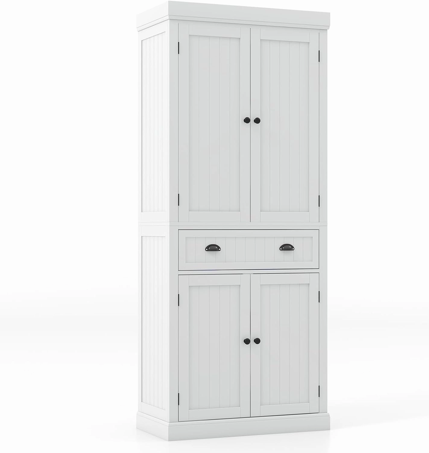Giantex Pantry Organizers and Storage, 72" Tall Kitchen Cabinet with 2-Door Cabinets & Drawer, Buffet Sideboard