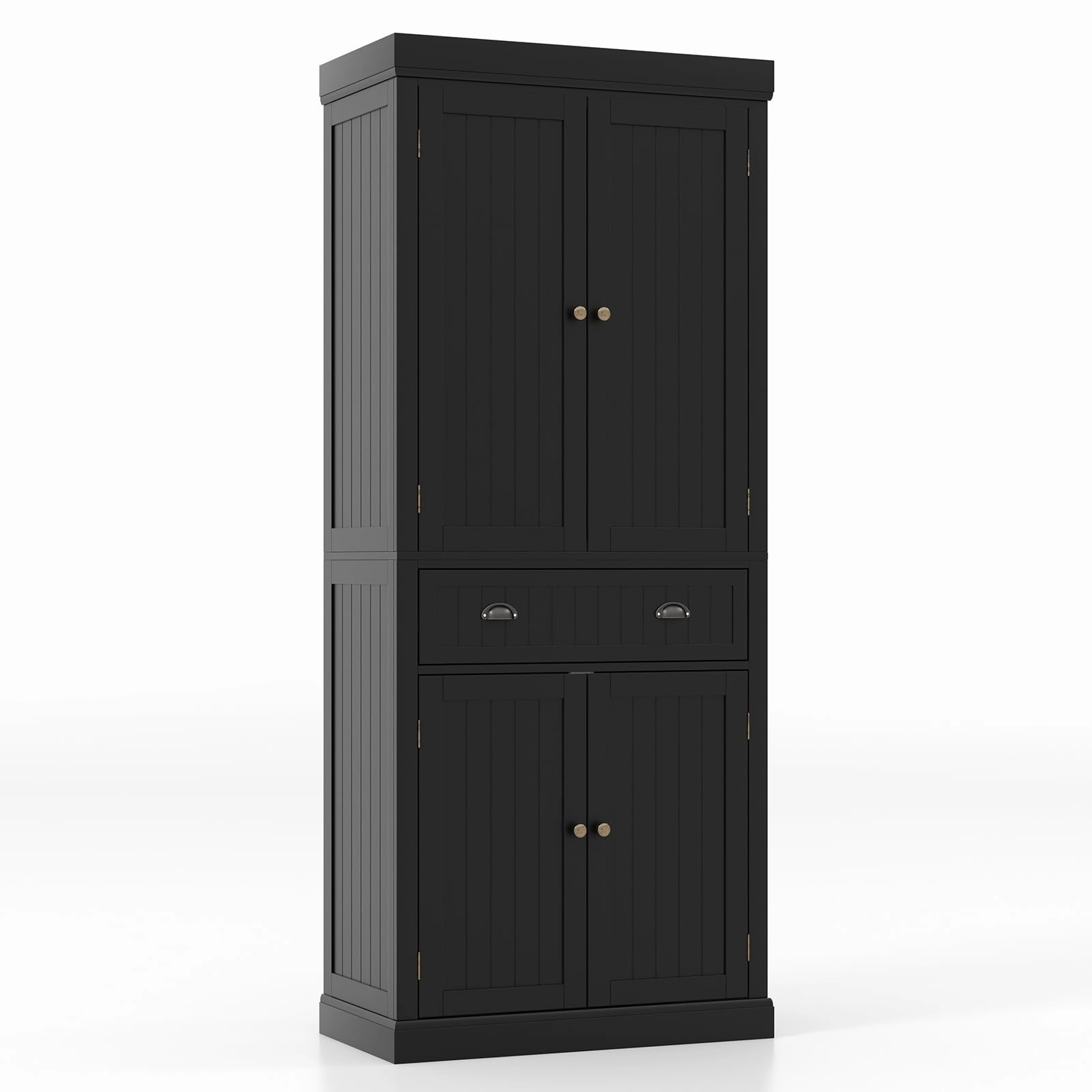 Giantex Pantry Organizers and Storage, 72" Tall Kitchen Cabinet with 2-Door Cabinets & Drawer, Buffet Sideboard kitchen towel, placemats