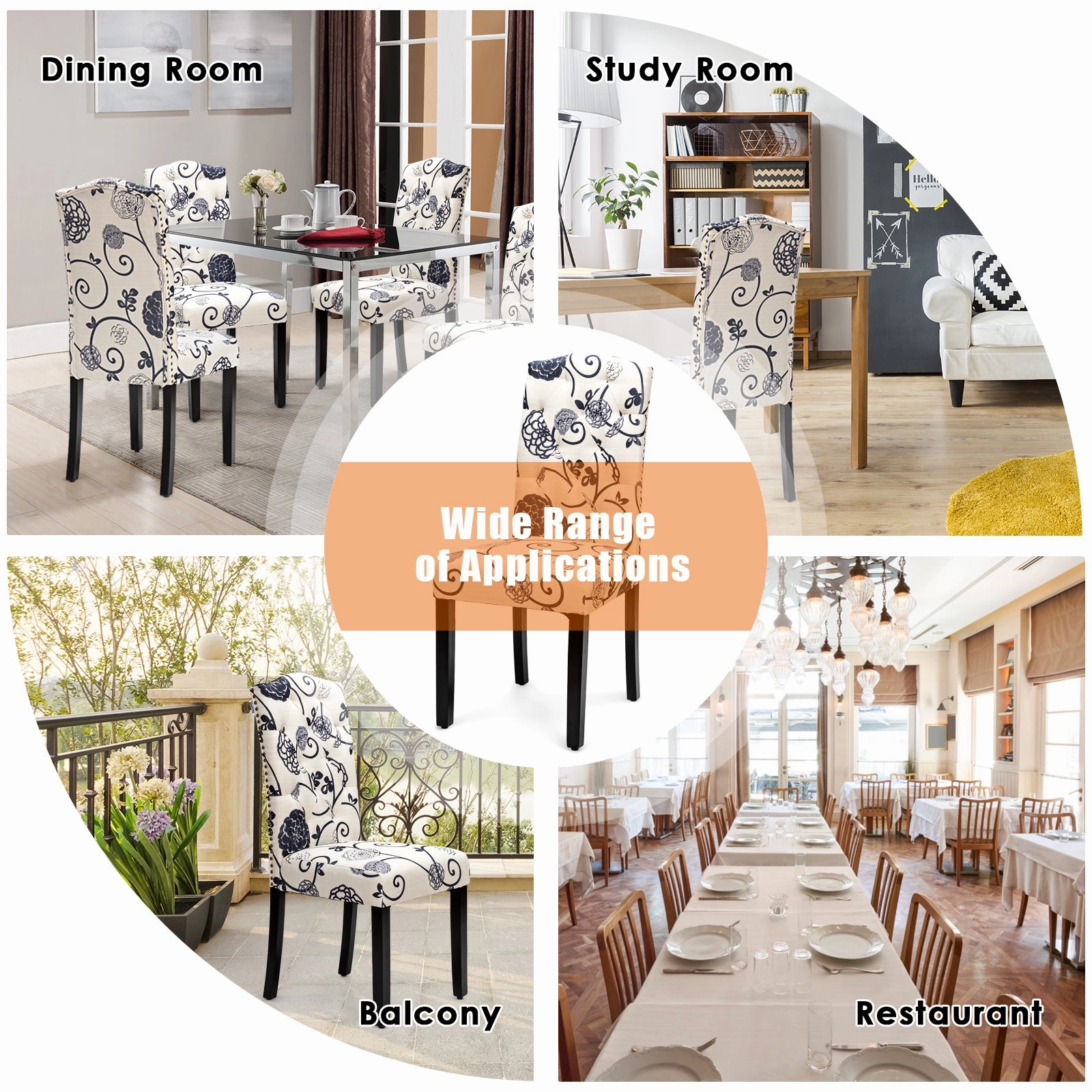 Giantex Parsons Chairs, Uphostered Kitchen Dining Chairs w/Wood Legs
