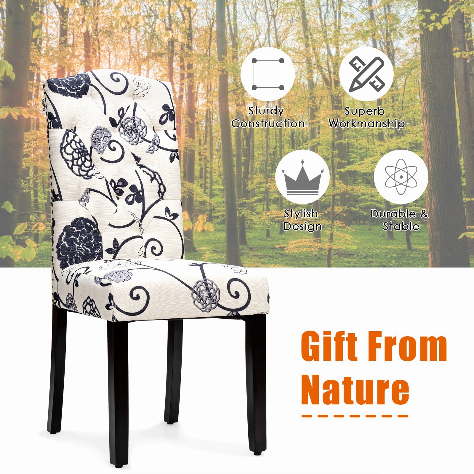 Giantex Parsons Chairs, Uphostered Kitchen Dining Chairs w/Wood Legs