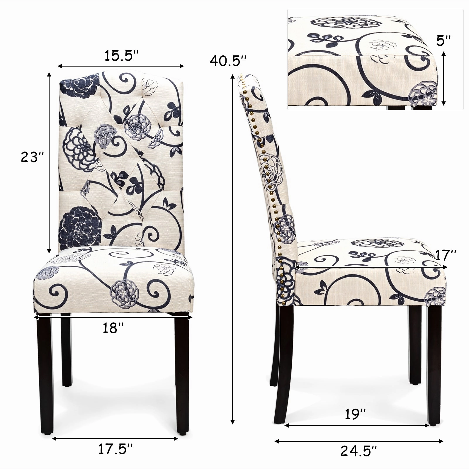 Giantex Parsons Chairs, Uphostered Kitchen Dining Chairs w/Wood Legs