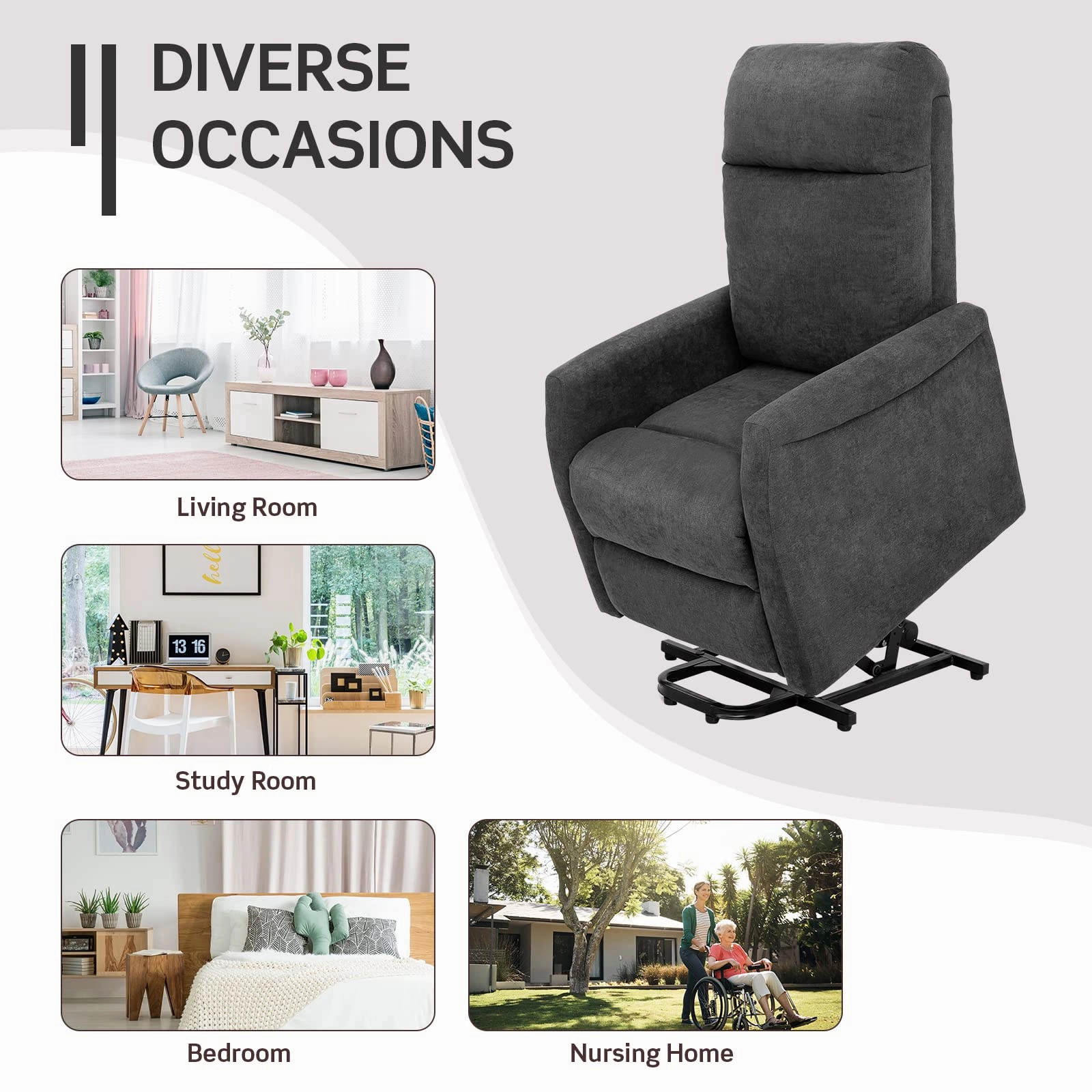 Giantex Power Lift Recliner Chair for Elderly, Ergonomic Lounge Chair