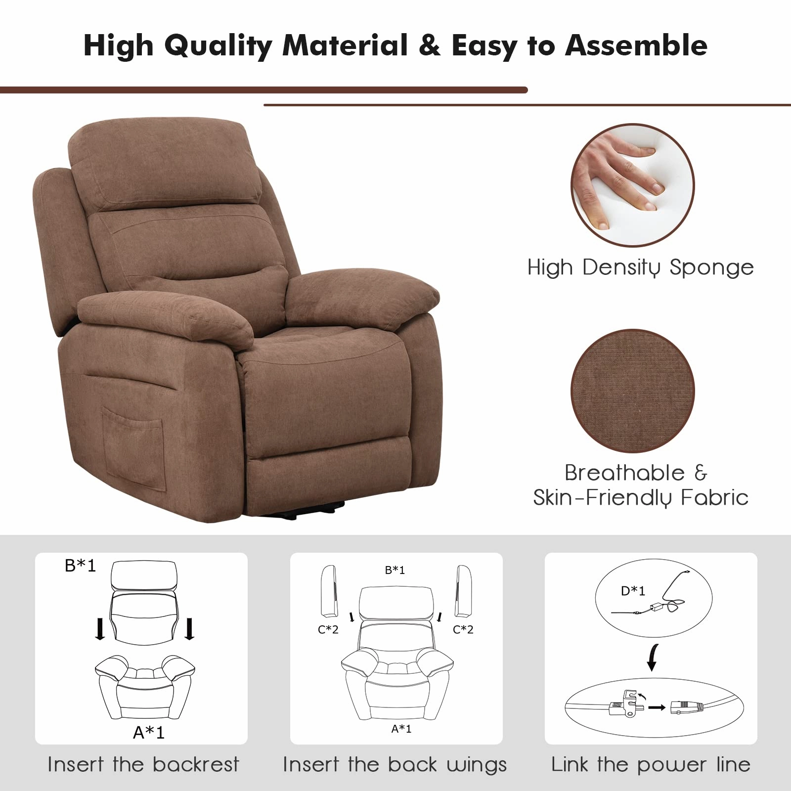 Giantex Power Lift Recliner Chairs for Elderly