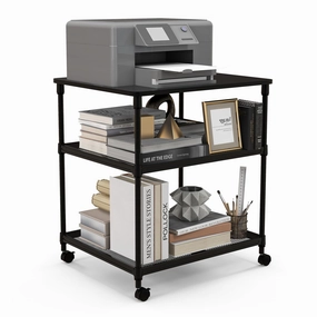 Giantex Printer Stand, 3-Tier Industrial Printer Cart with Lockable Wheels patio decor, garden accessories