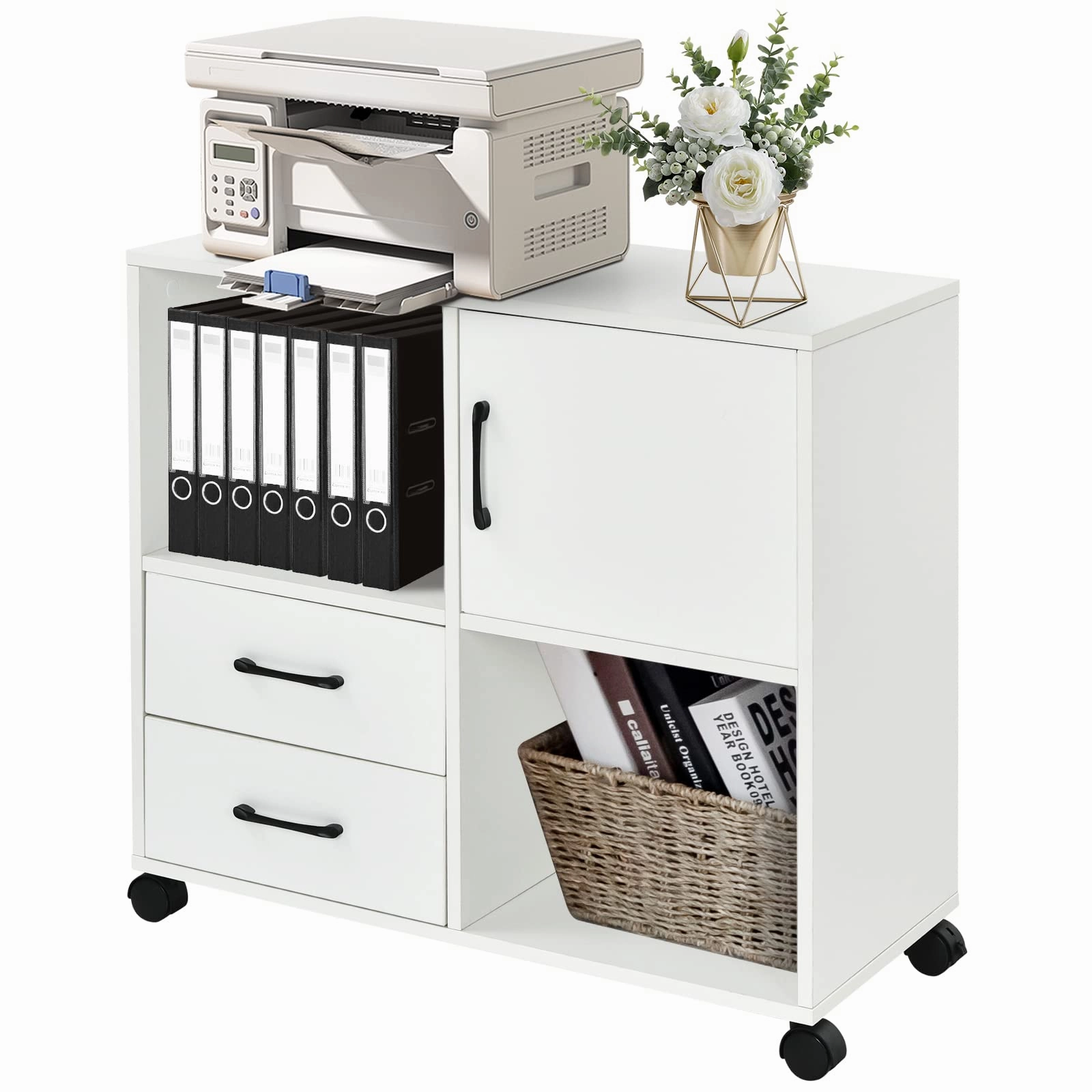 Giantex Printer Stand Under Desk - Mobile File Cabinet