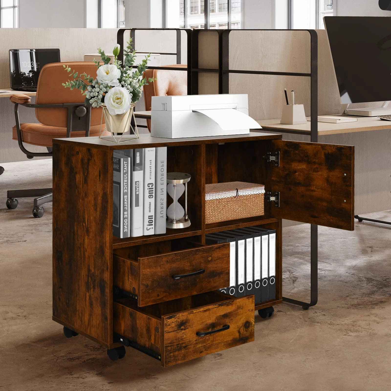 Giantex Printer Stand Under Desk - Mobile File Cabinet
