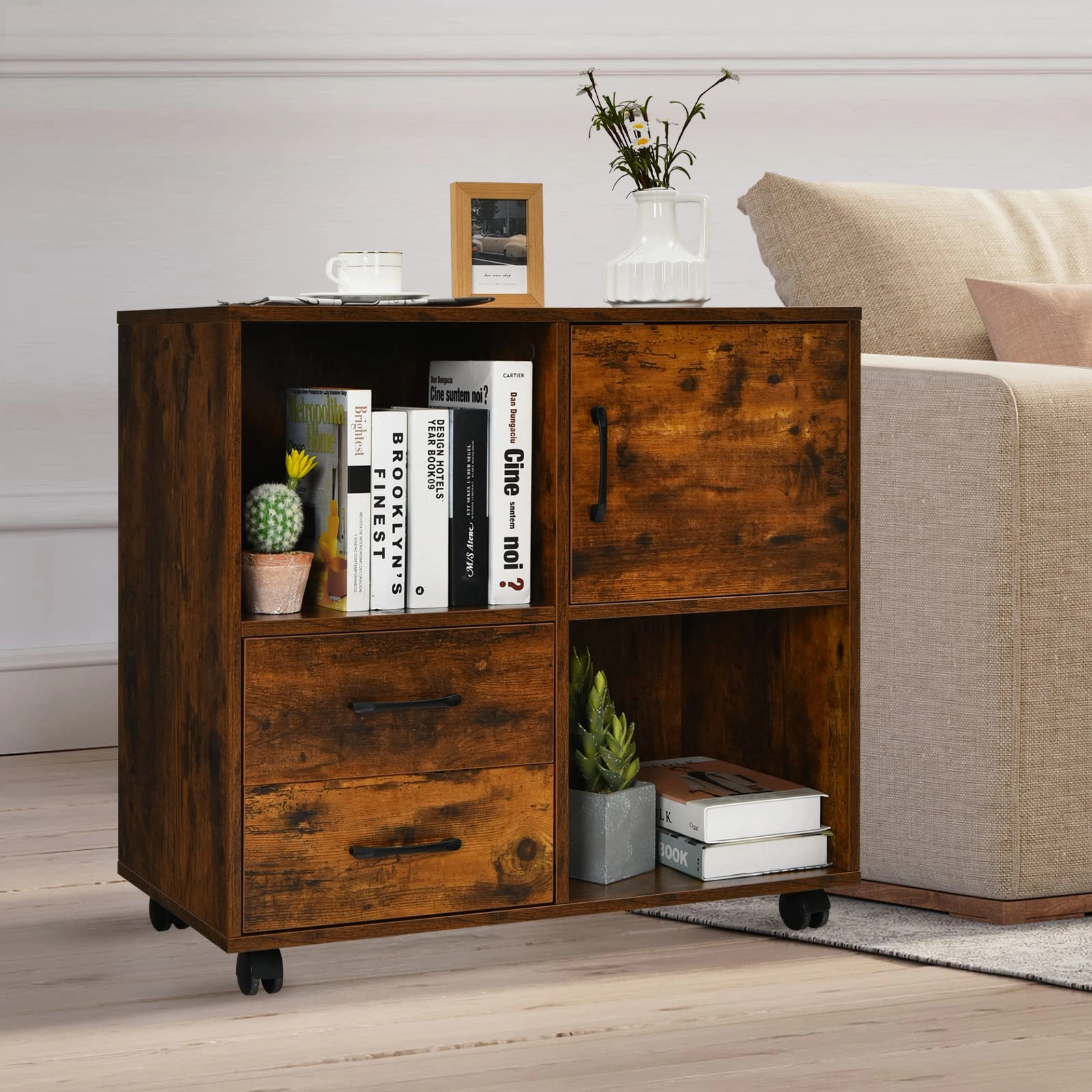 Giantex Printer Stand Under Desk - Mobile File Cabinet