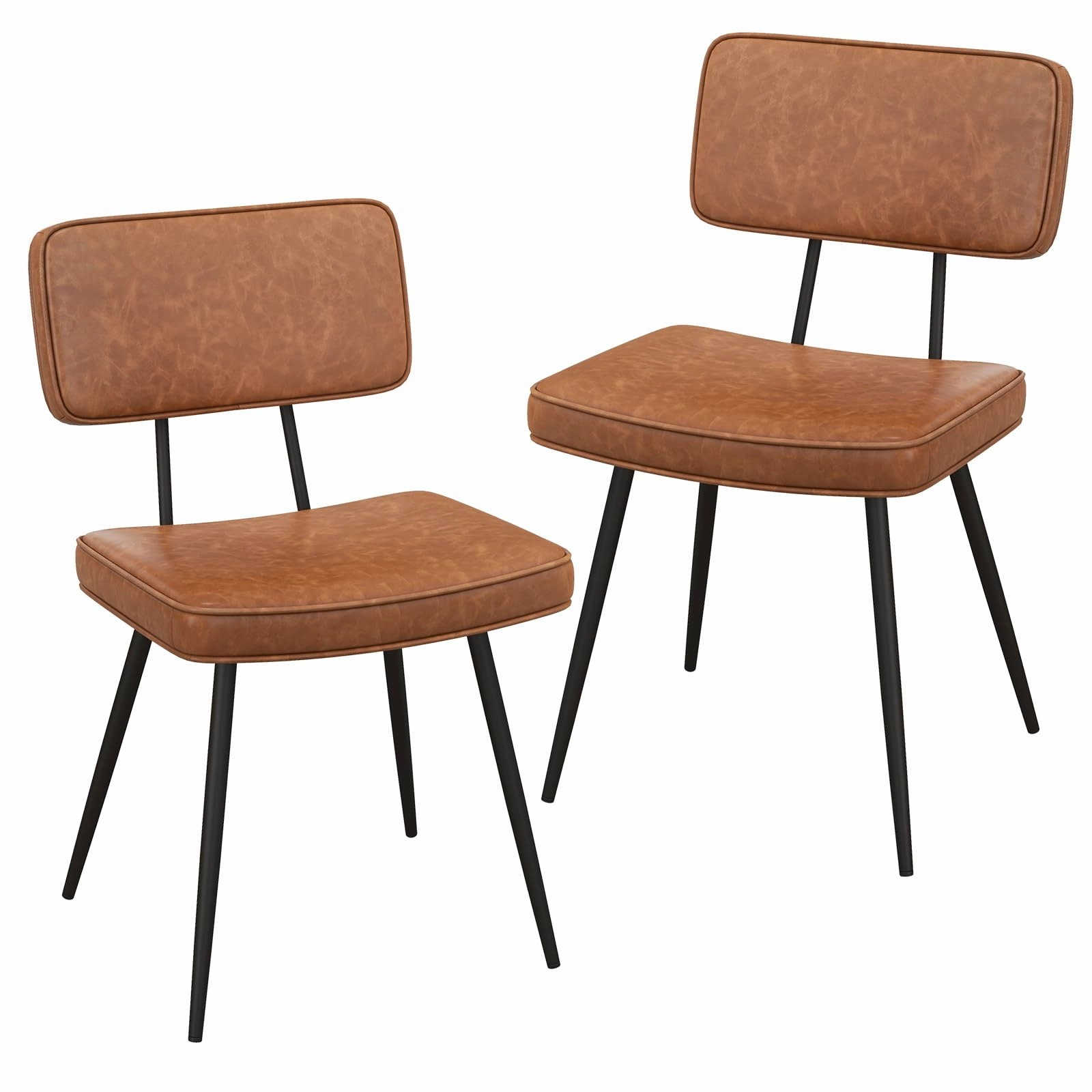 Giantex PU Leather Dining Chairs Set of 2/4, Upholstered Kitchen Chairs w/Padded Backrest & Seat, Metal Legs kitchen towel, placemats