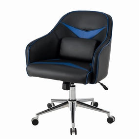Giantex PU Leather Gaming Chair, Adjustable Height Mid-back Armchair w/ Massage Lumbar Pillow wine glasses, drinking glass
