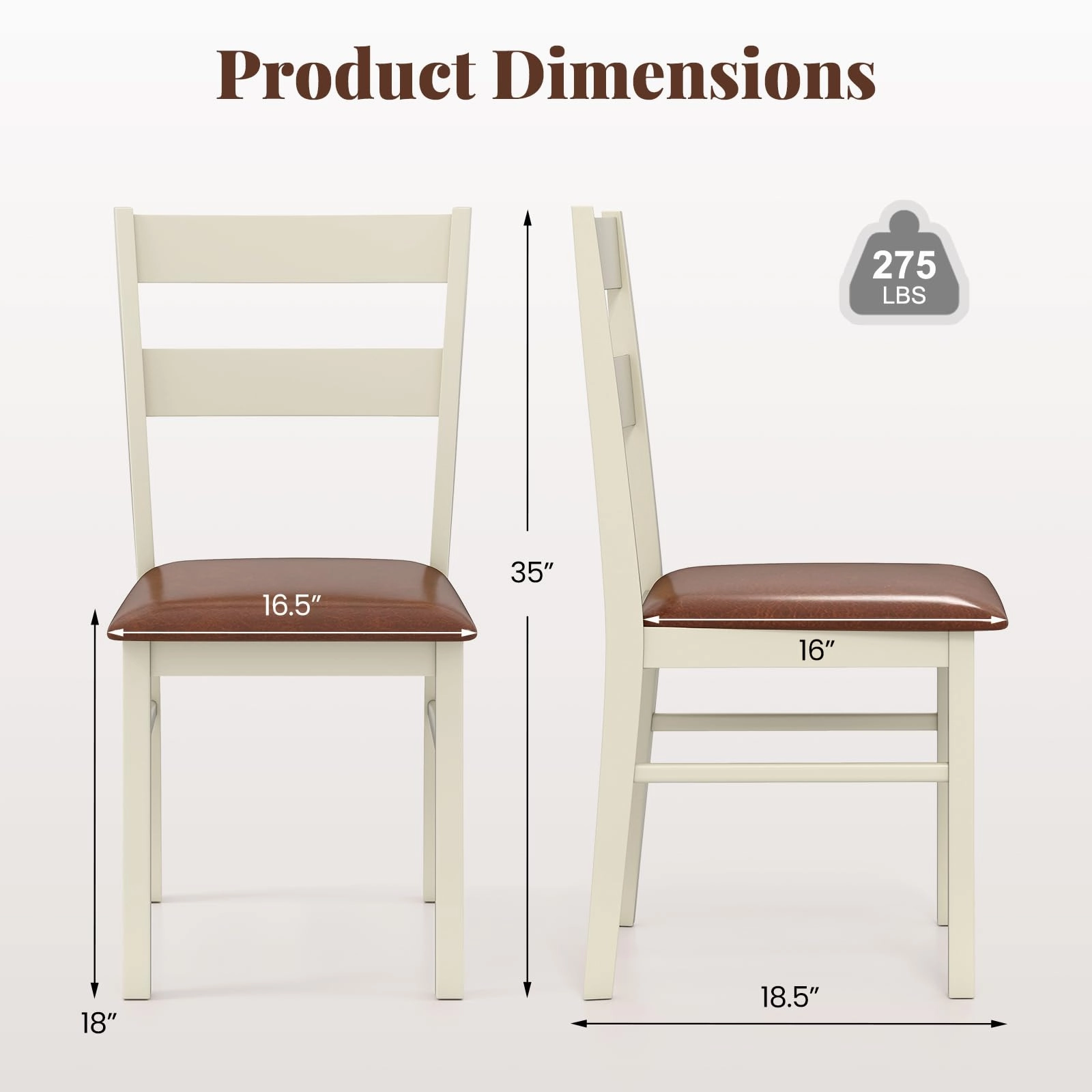 Giantex PU Leather Upholstered Kitchen Chair