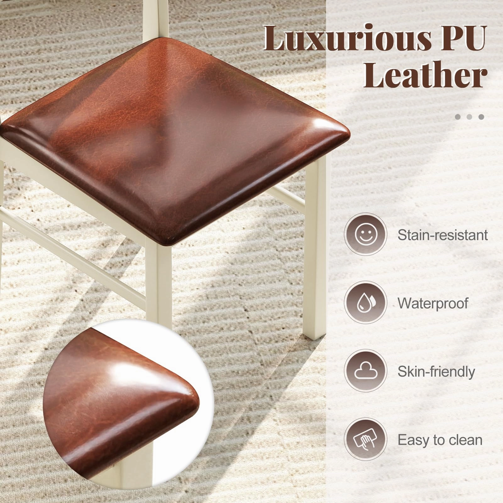 Giantex PU Leather Upholstered Kitchen Chair