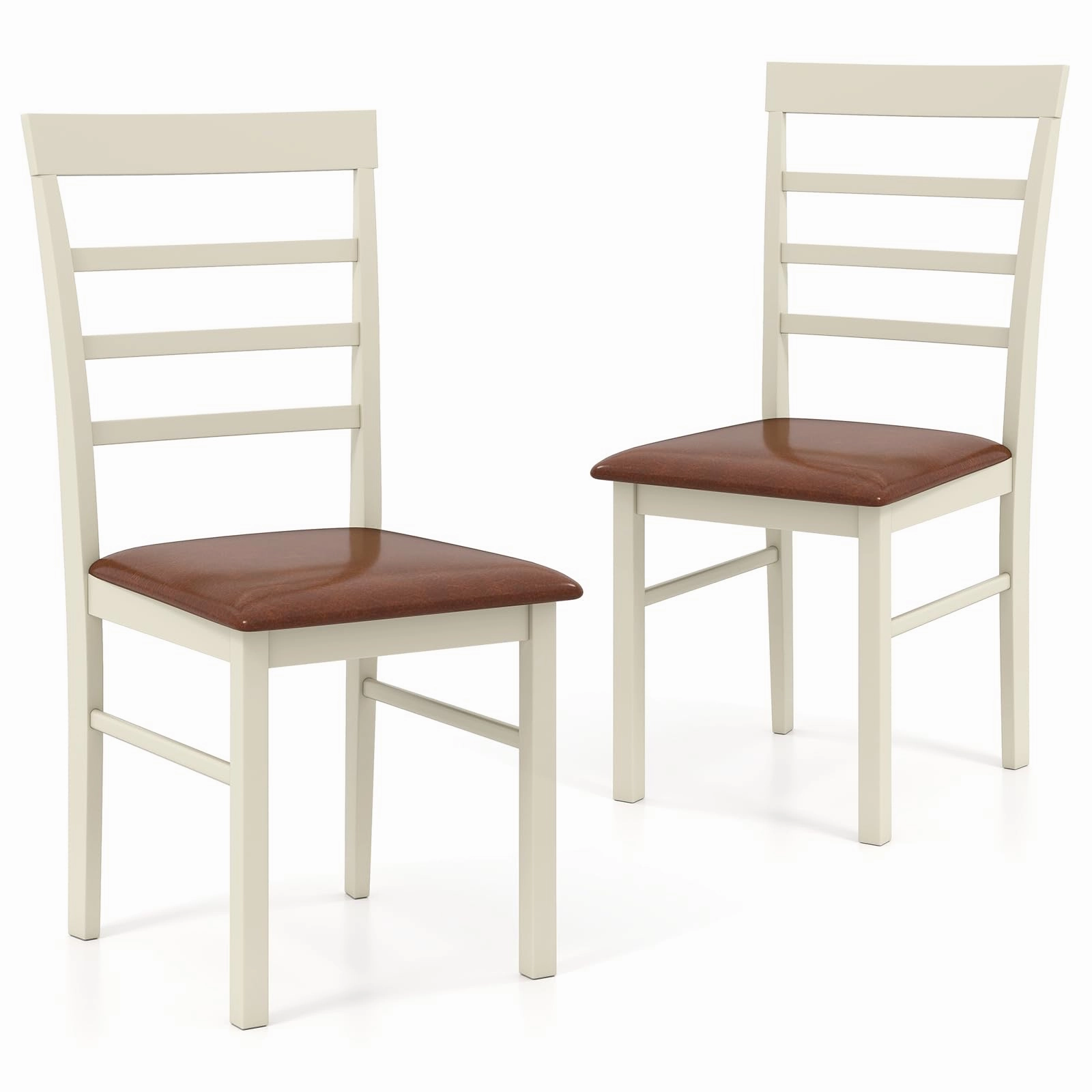 Giantex PU Leather Upholstered Kitchen Chair with Rubber Wood Frame kitchen towel, placemats