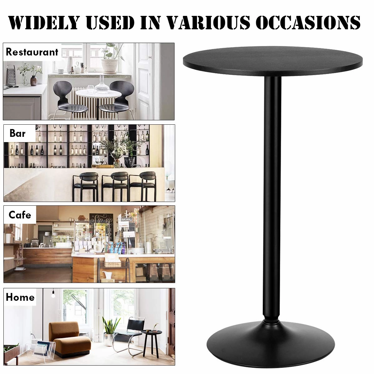 Giantex Pub Bar Table 24-Inch Round Top 40-Inch Height Modern Style