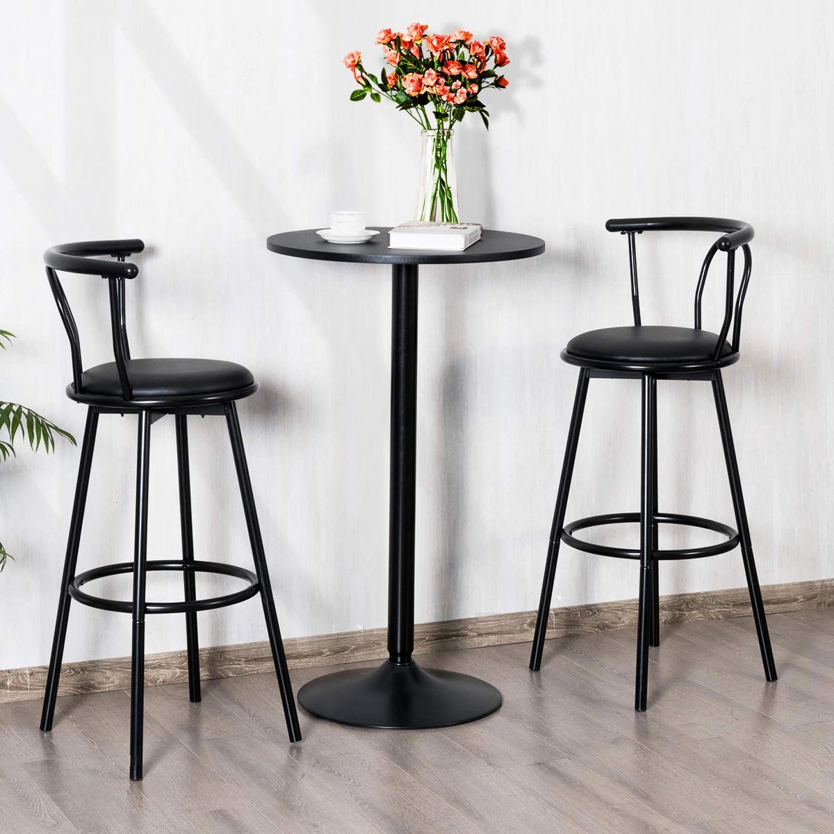 Giantex Pub Bar Table 24-Inch Round Top 40-Inch Height Modern Style