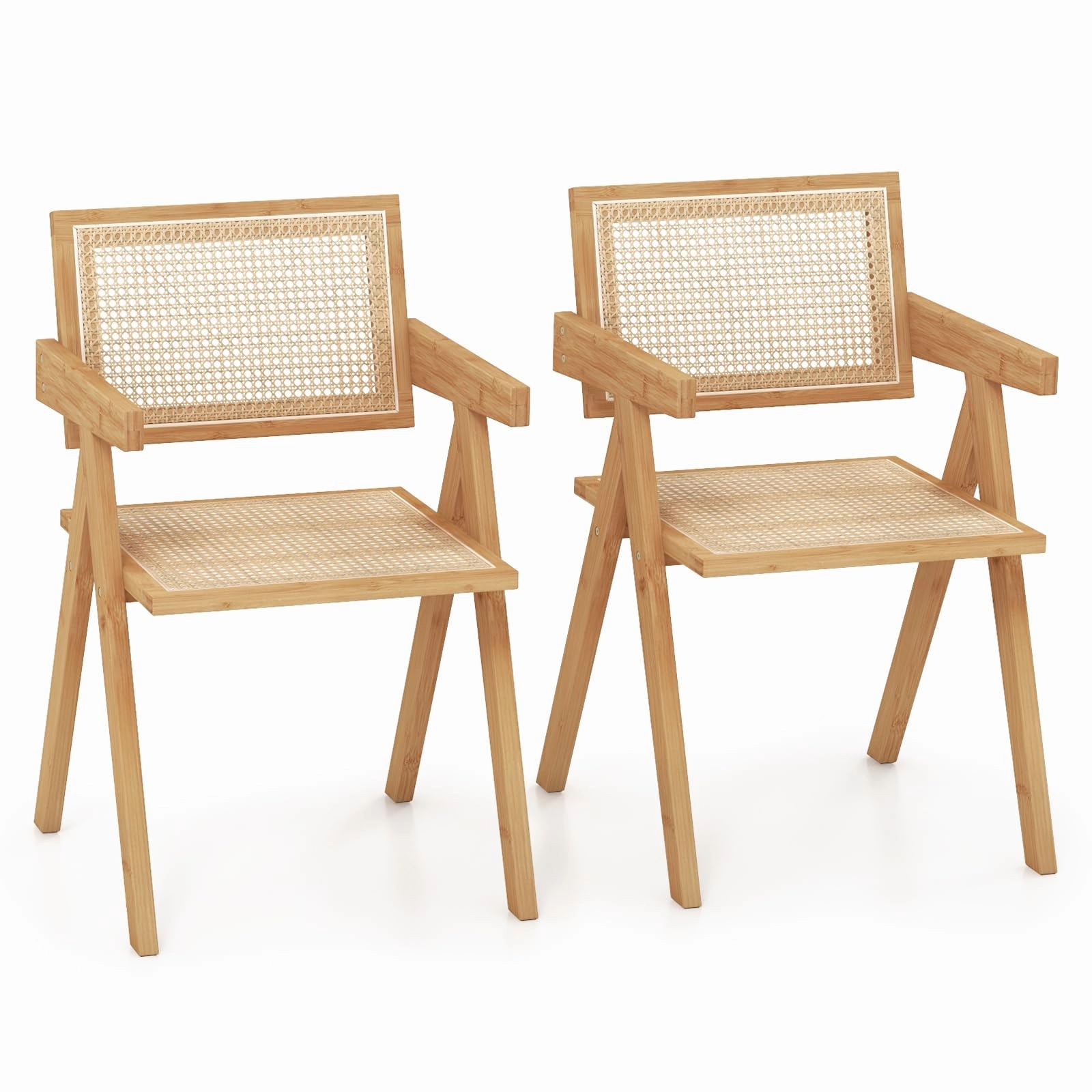 Giantex Rattan Accent Chair Set of 2 kitchen towel, placemats