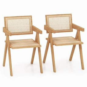 Giantex Rattan Accent Chair Set of 2 kitchen towel, placemats