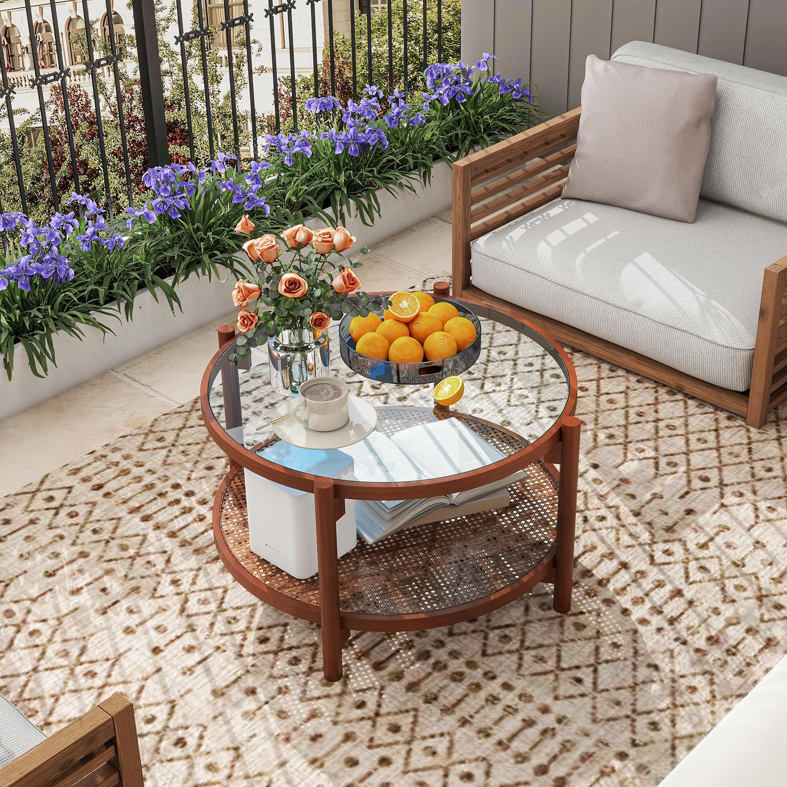 Giantex Rattan Coffee Table