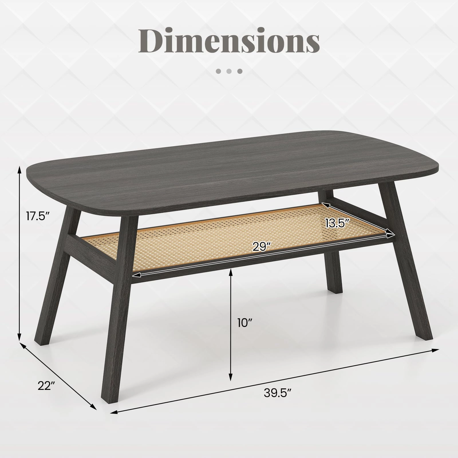 Giantex Rattan Coffee Table for Living Room