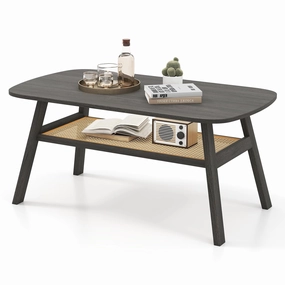 Giantex Rattan Coffee Table for Living Room console table, hallway table