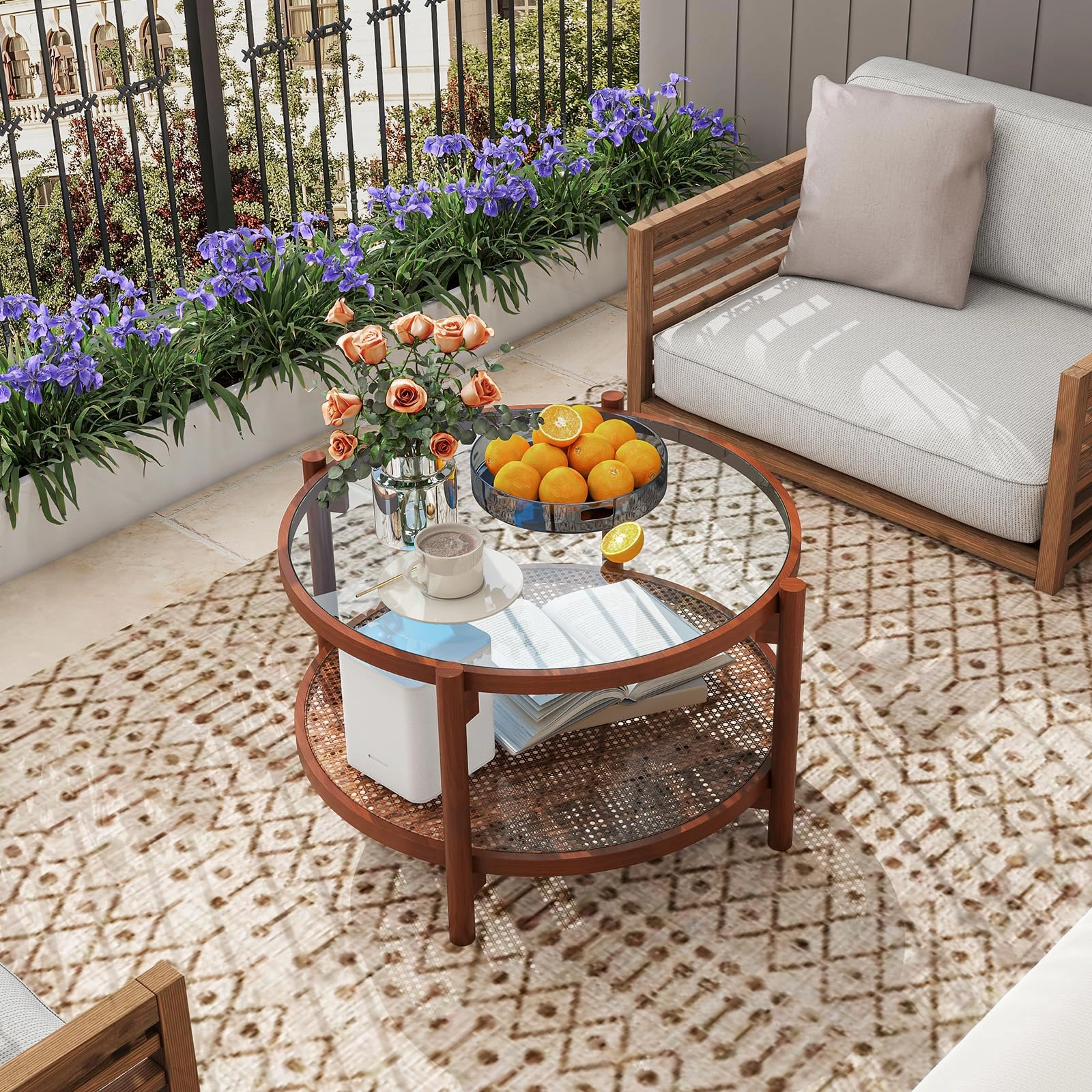 Giantex Rattan Coffee Table