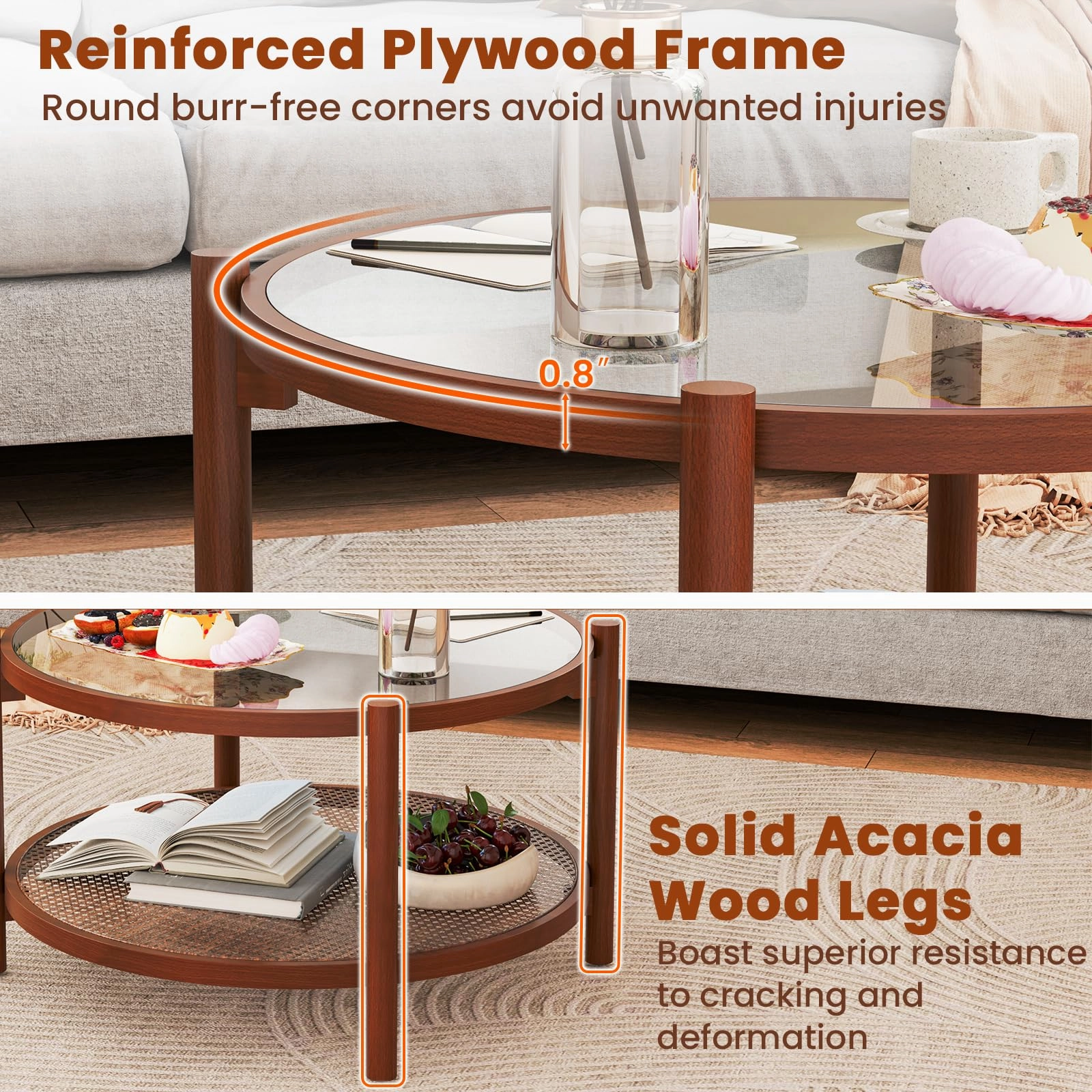 Giantex Rattan Coffee Table