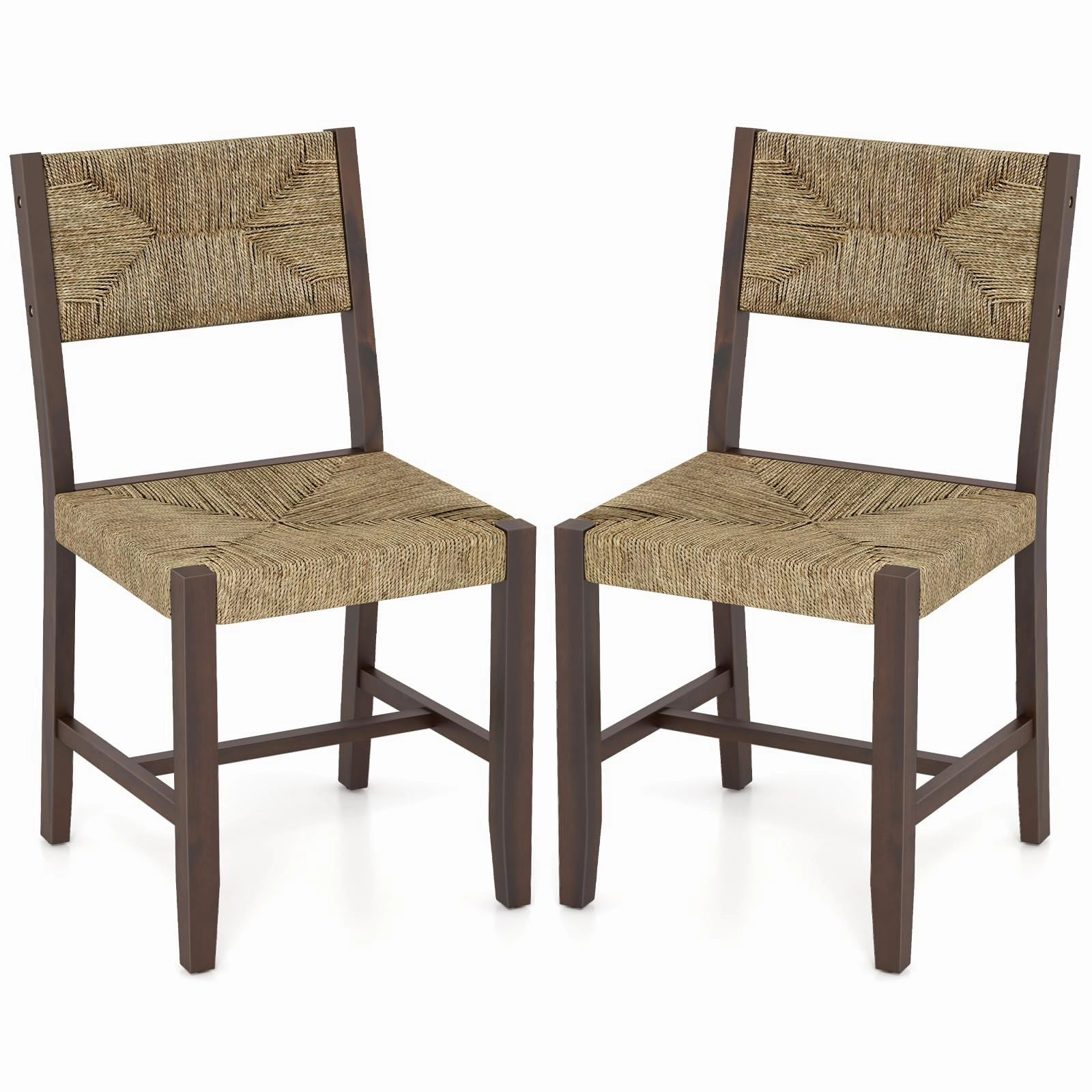 Giantex Rattan Dining Chair, Farmhouse Cane Side Chairs kitchen towel, placemats