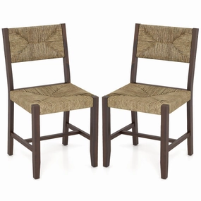 Giantex Rattan Dining Chair, Farmhouse Cane Side Chairs kitchen towel, placemats