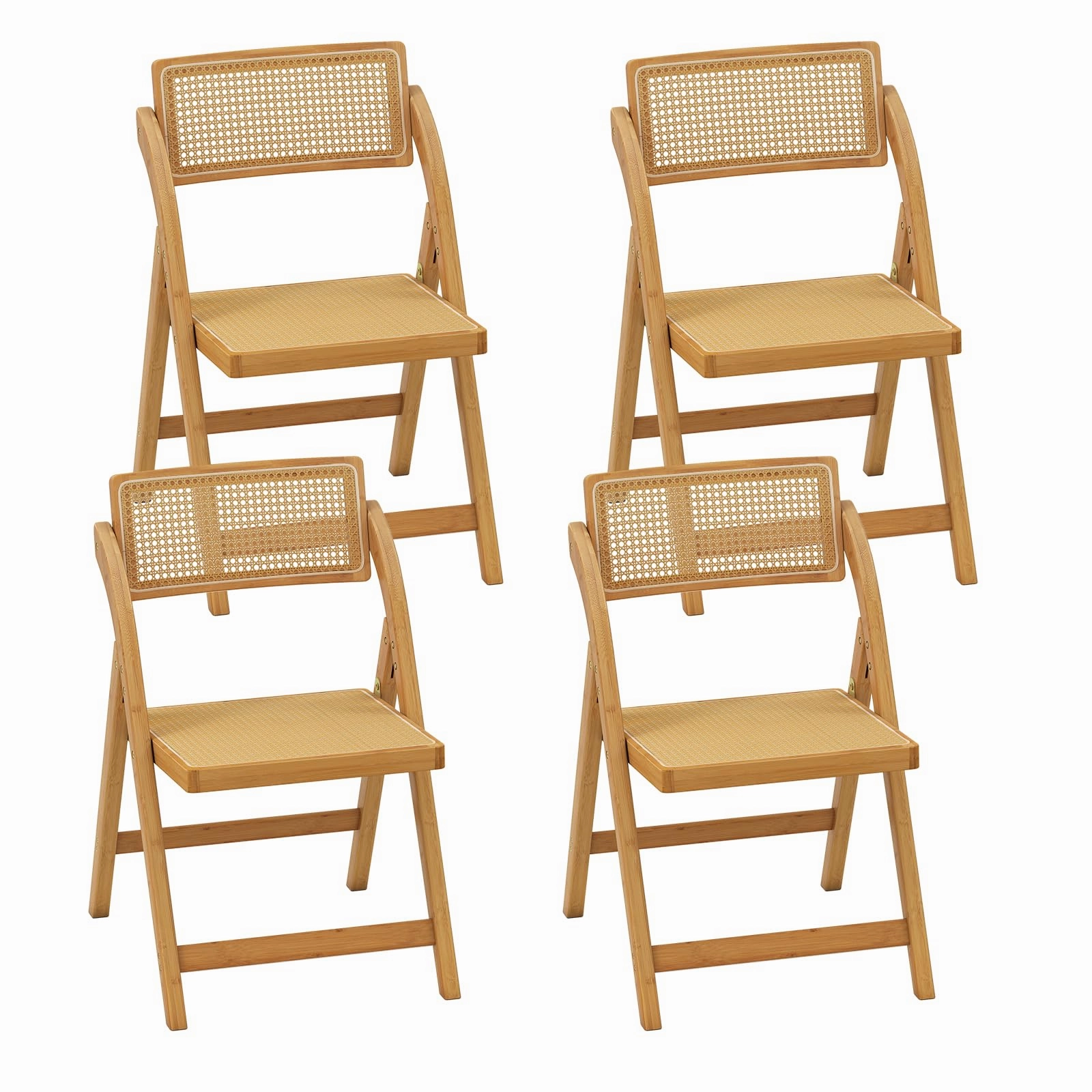 Giantex Rattan Folding Chairs Set for Living Room