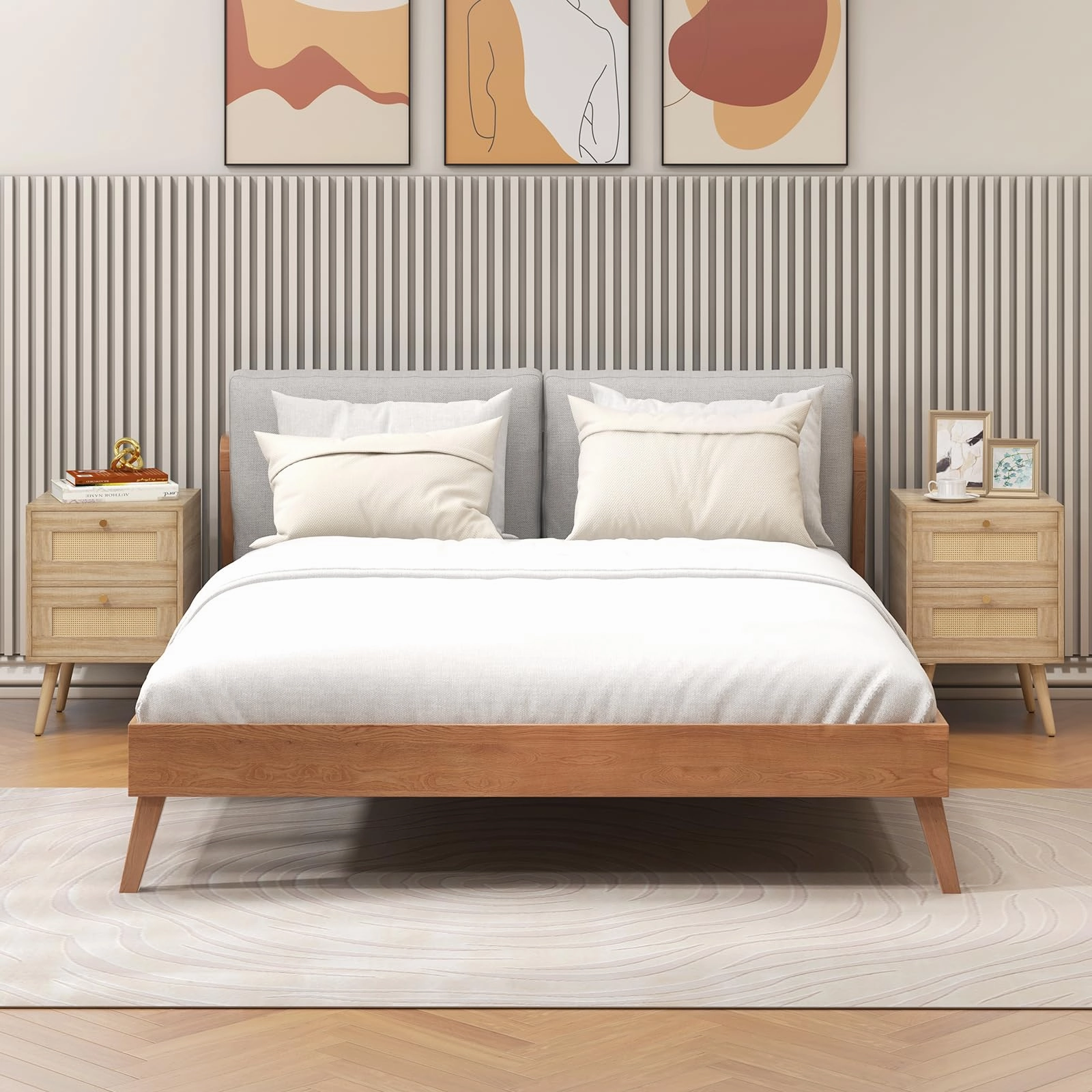 Giantex Rattan Nightstand Set of 2