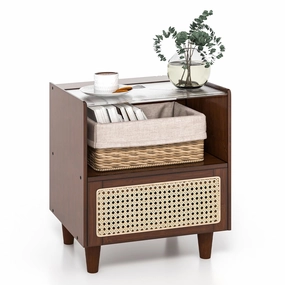 Giantex Rattan Nightstand with Drawer office chair, ergonomic chair