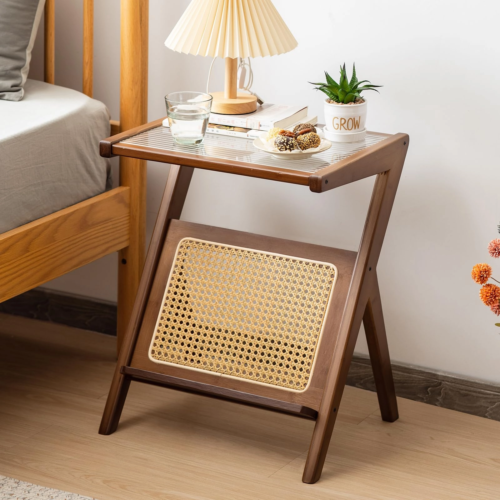 Giantex Rattan Side Table