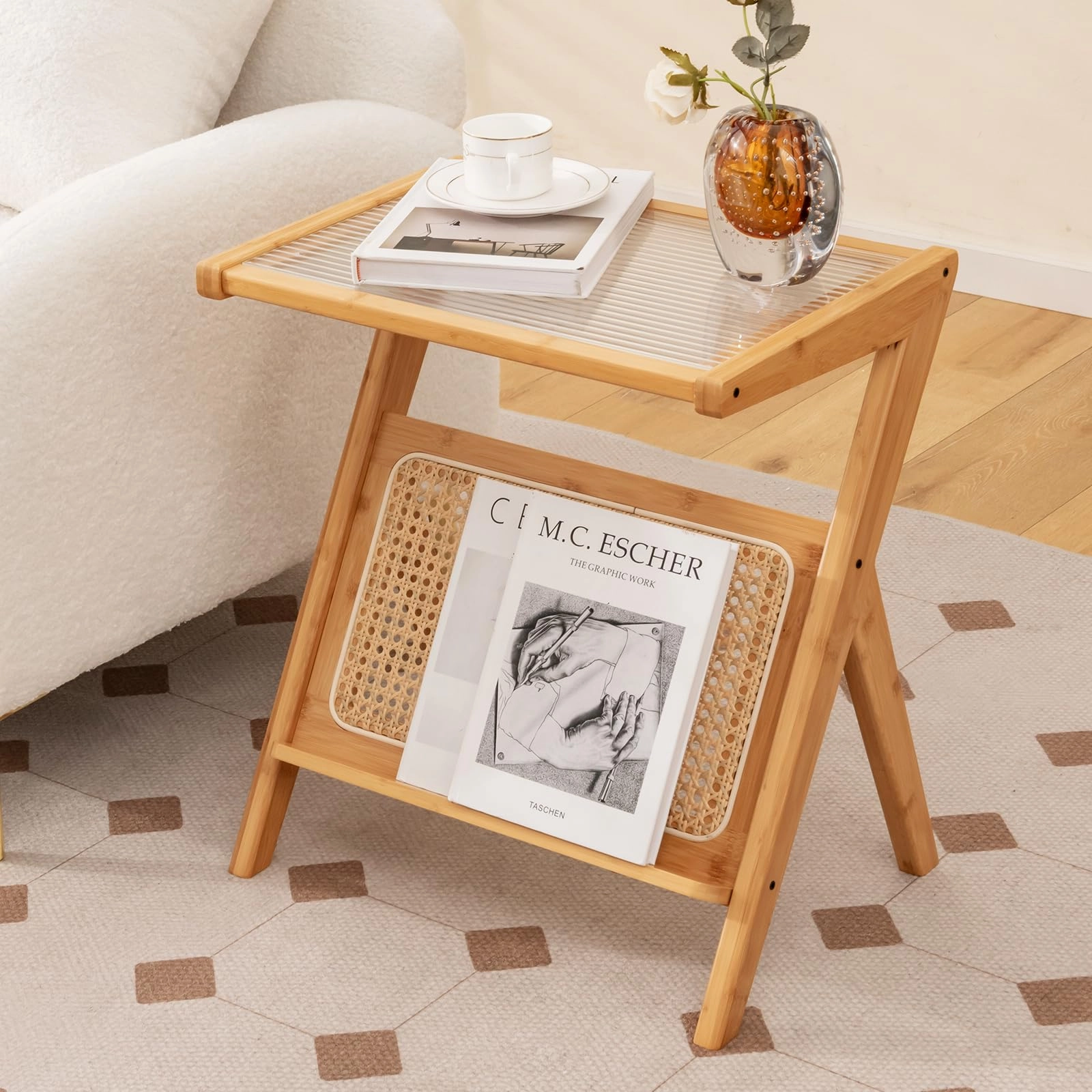 Giantex Rattan Side Table