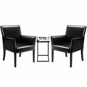 Giantex Reception Guest Chairs and C-Shaped End Table 3Pcs Set sectional sofa, corner couch
